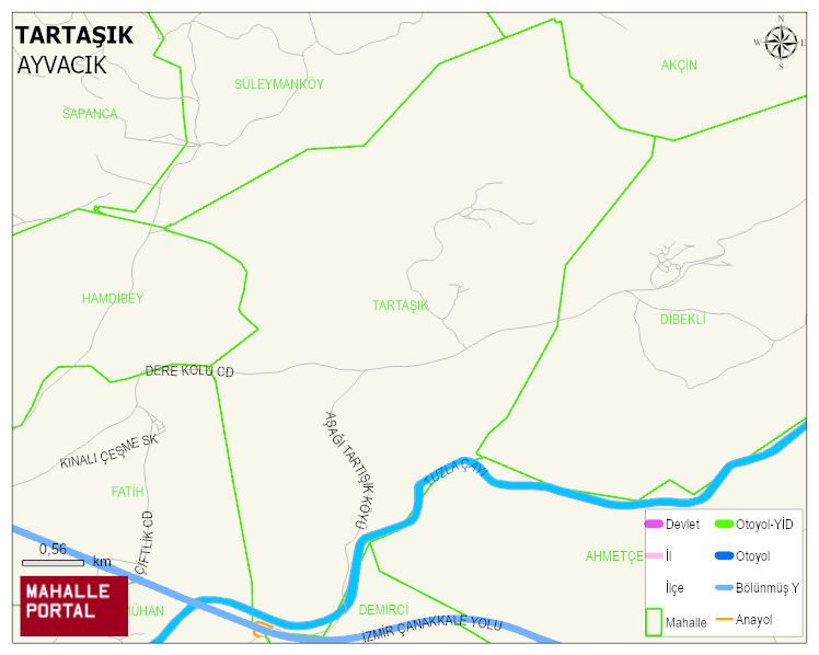 TARTAŞIK Köyü Haritası | İnteraktif Köy ve Mahalle Sınırları