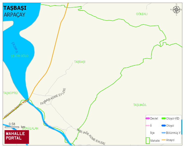TAŞBAŞI Köyü Haritası | Dağlar, Ovalar ve Akarsu Bilgileri