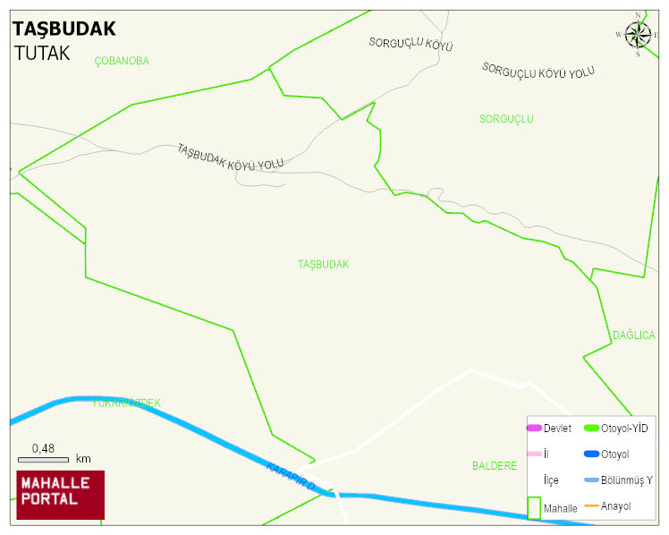 TAŞBUDAK Köyü Haritası | Yükselti ve Doğa Özellikleri