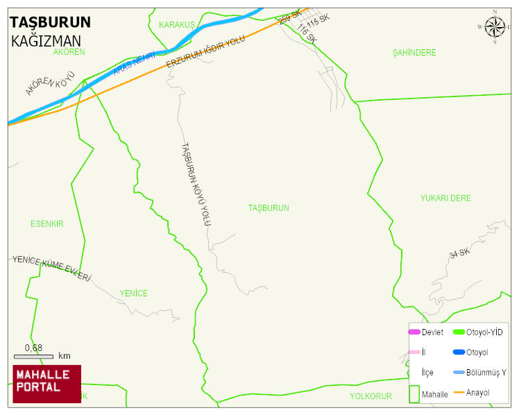 TAŞBURUN Köyü Haritası | Mahalle Sokak Haritası