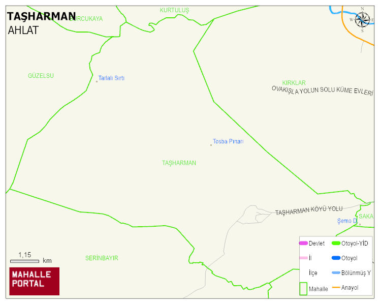TAŞHARMAN Köyü Haritası | Detaylı Köy ve Mahalle Görünümü