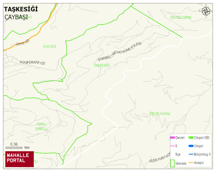 TAŞKESİĞİ Mahallesi Haritası | Dağlar, Ovalar ve Akarsu Bilgileri
