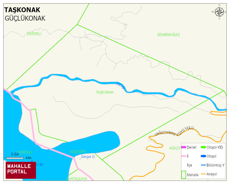 TAŞKONAK Köyü Haritası | Sayısal Bölge Görünümü