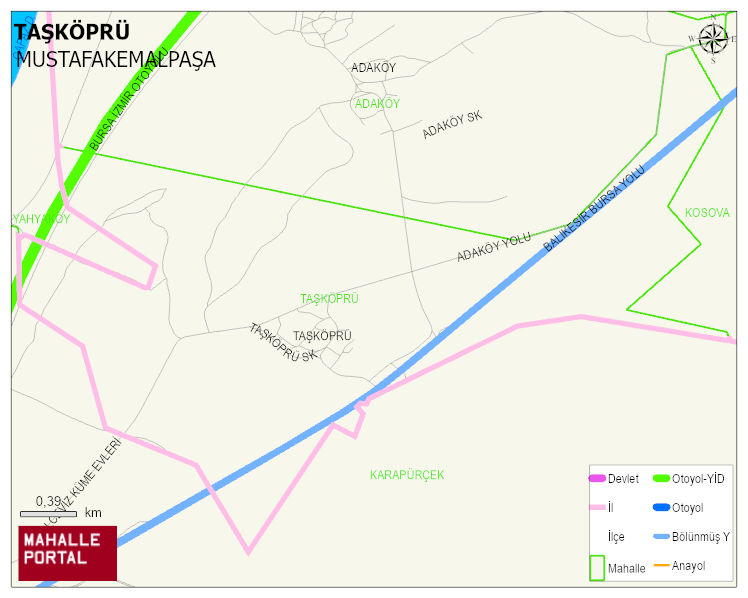 TAŞKÖPRÜ Mahallesi Haritası | Mahalle ve Köy Sınırı