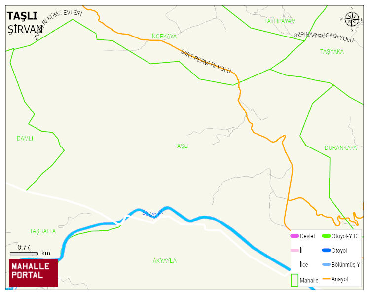 TAŞLI Köyü Haritası | Dağlar, Ovalar ve Akarsu Bilgileri