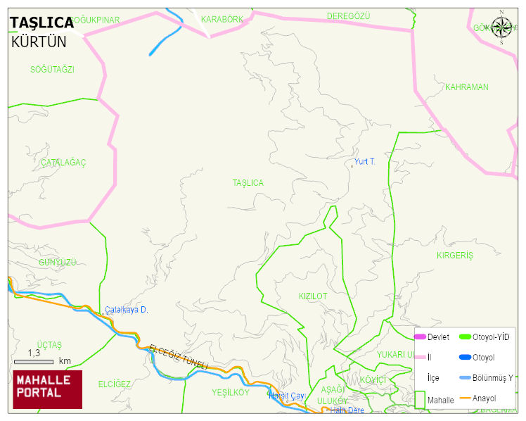 TAŞLICA Köyü Haritası | Uydu Görüntüsü ve Harita Detayları