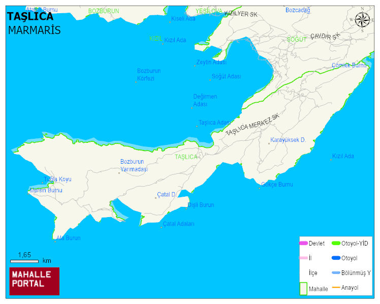 TAŞLICA Mahallesi Haritası | İnteraktif Köy ve Mahalle Sınırları