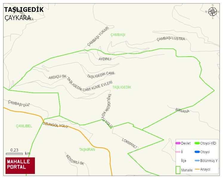 TAŞLIGEDİK Mahallesi Haritası | İnteraktif Köy ve Mahalle Sınırları
