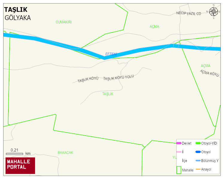 TAŞLIK Köyü Haritası | Yükselti ve Doğa Özellikleri