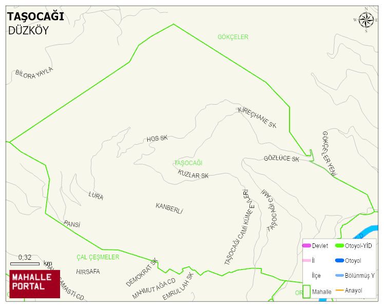 TAŞOCAĞI Mahallesi Haritası | Dağlar, Ovalar ve Akarsu Bilgileri
