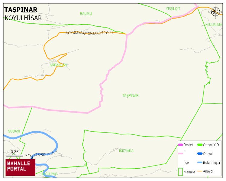 TAŞPINAR Köyü Haritası | Mahalle ve Köy Sınırı