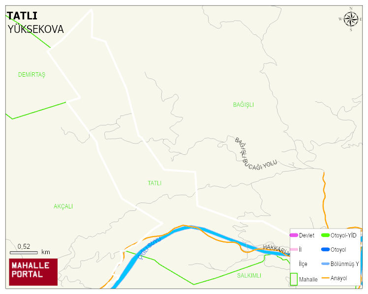 TATLI Köyü Haritası | Mahalle ve Köy Sınırı