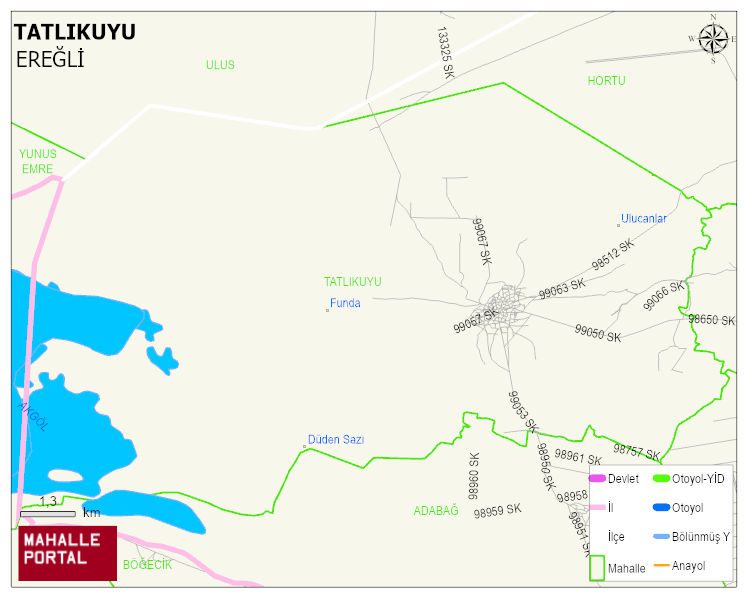 TATLIKUYU Mahallesi Haritası | Detaylı Köy ve Mahalle Görünümü