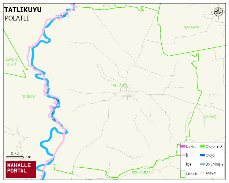 TATLIKUYU Mahallesi Haritası | Dağlar, Ovalar ve Akarsu Bilgileri