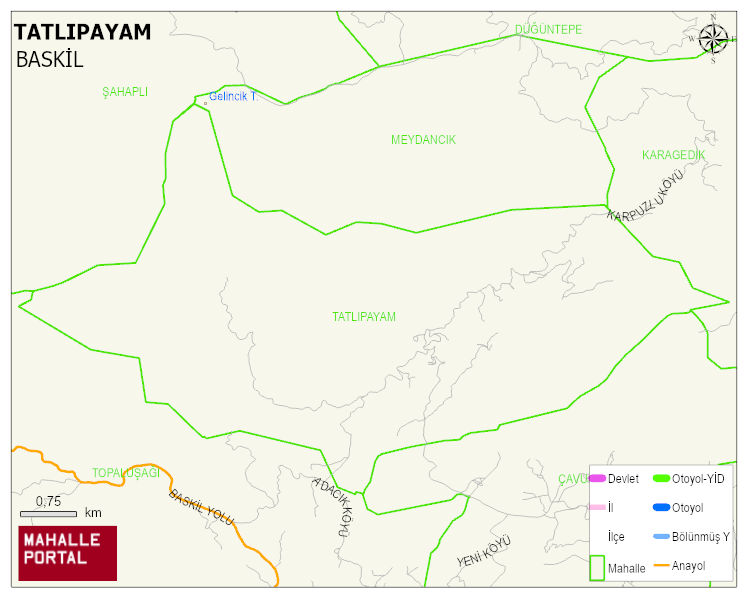 TATLIPAYAM Köyü Haritası | Sayısal Bölge Görünümü