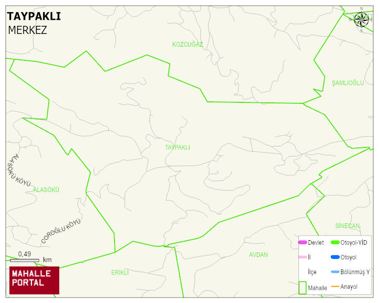 TAYPAKLI Köyü Haritası | Dağlar, Ovalar ve Akarsu Bilgileri