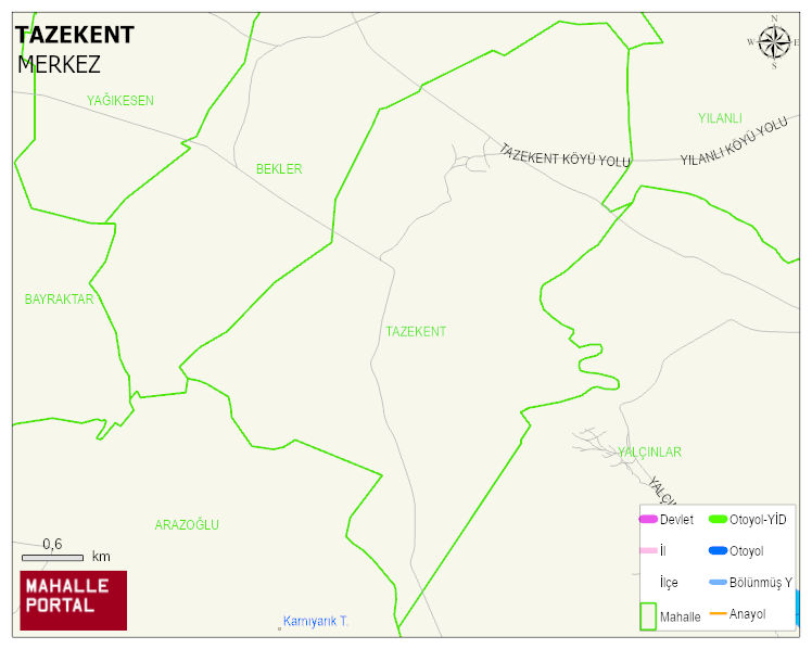 TAZEKENT Köyü Haritası | Mahalle Sokak Haritası