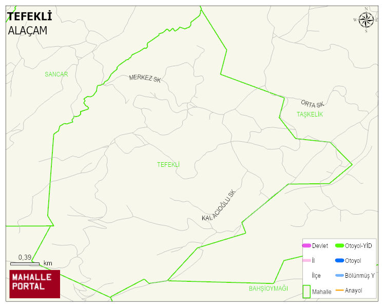 TEFEKLİ Mahallesi Haritası | İnteraktif Köy ve Mahalle Sınırları