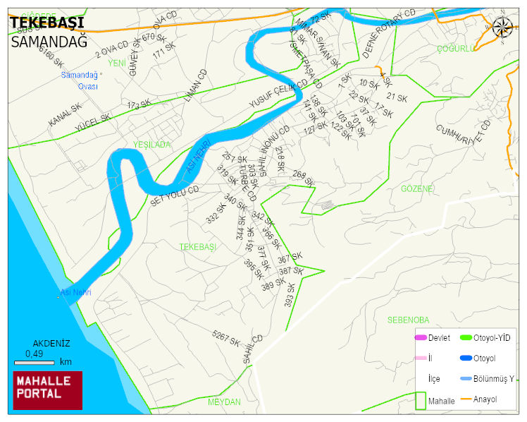 TEKEBAŞI Mahallesi Haritası | Coğrafi Yapı ve Detaylı Haritası
