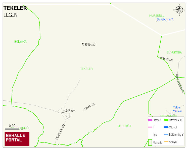 TEKELER Mahallesi Haritası | Dağlar, Ovalar ve Akarsu Bilgileri