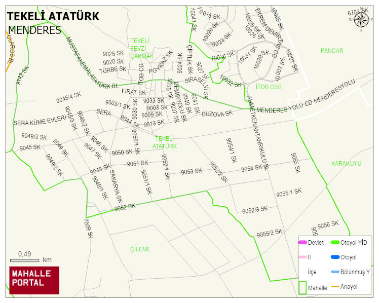 TEKELİ ATATÜRK Mahallesi Haritası | Dağlar, Ovalar ve Akarsu Bilgileri
