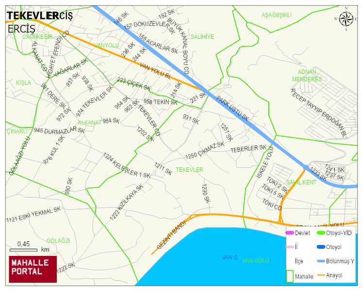 TEKEVLER Mahallesi Haritası | Mahalle ve Köy Sınırı