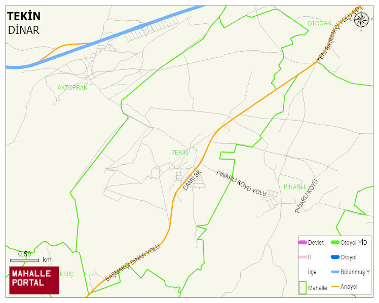 TEKİN Köyü Haritası | Dağlar, Ovalar ve Akarsu Bilgileri