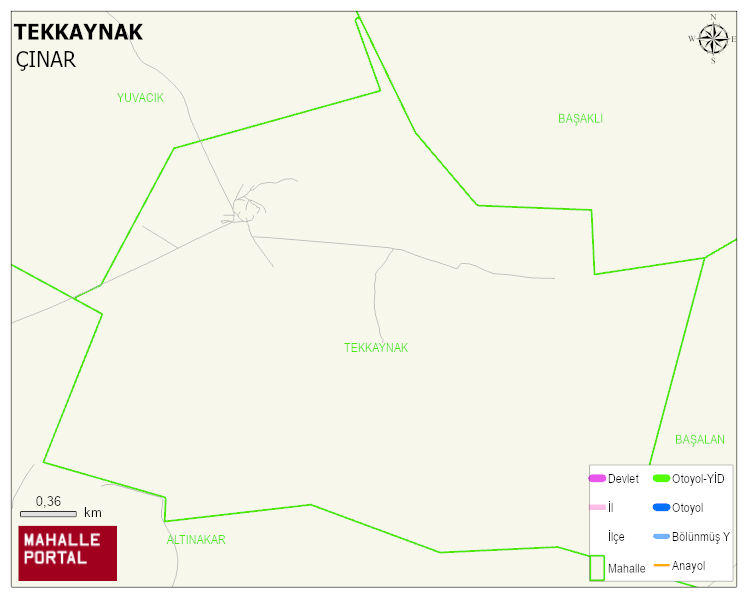 TEKKAYNAK Mahallesi Haritası | Coğrafi Yapı ve Detaylı Haritası