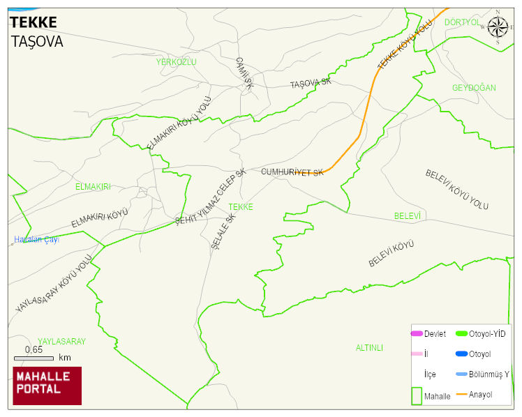 TEKKE Köyü Haritası | İnteraktif Köy ve Mahalle Sınırları