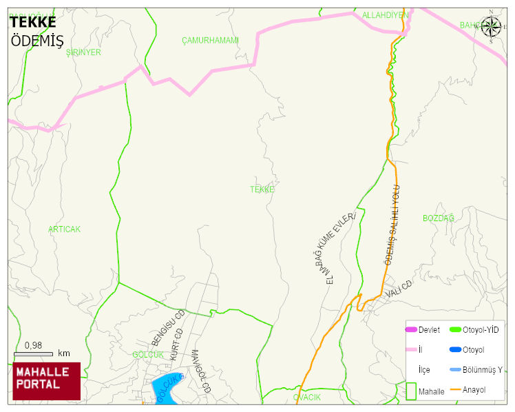TEKKE Mahallesi Haritası | Dağlar, Ovalar ve Akarsu Bilgileri