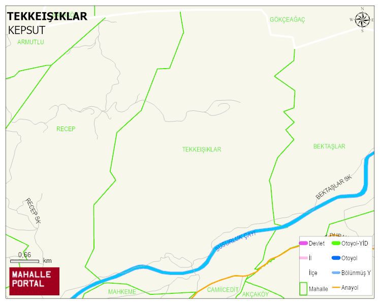TEKKEIŞIKLAR Mahallesi Haritası | Mahalle ve Köy Sınırı