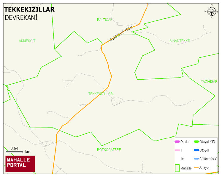 TEKKEKIZILLAR Köyü Haritası | Detaylı Köy ve Mahalle Görünümü
