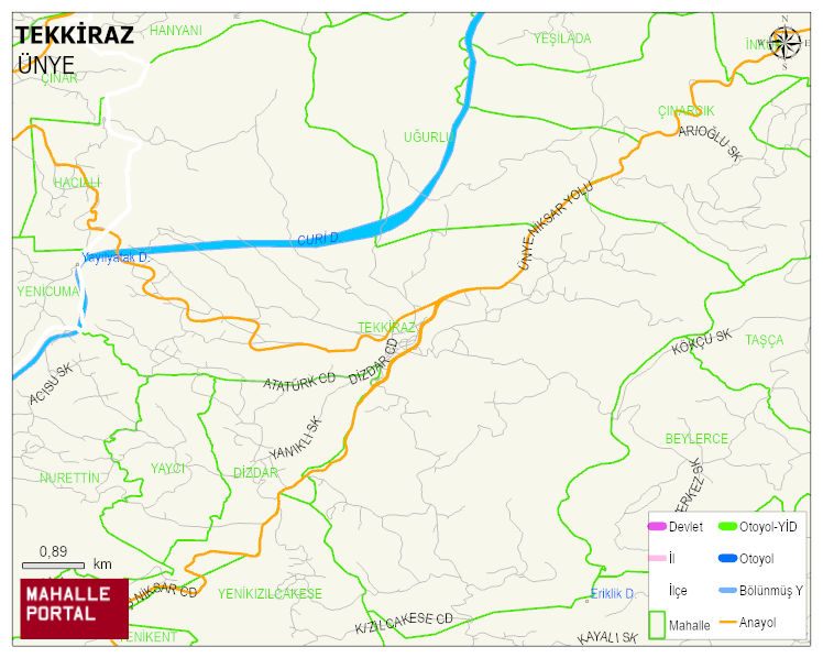 TEKKİRAZ Mahallesi Haritası | İnteraktif Köy ve Mahalle Sınırları