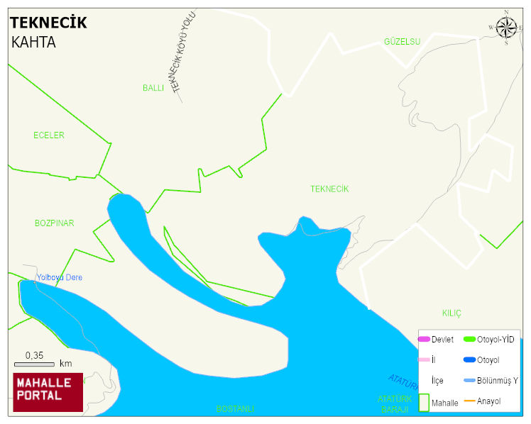 TEKNECİK Köyü Haritası | Sayısal Bölge Görünümü
