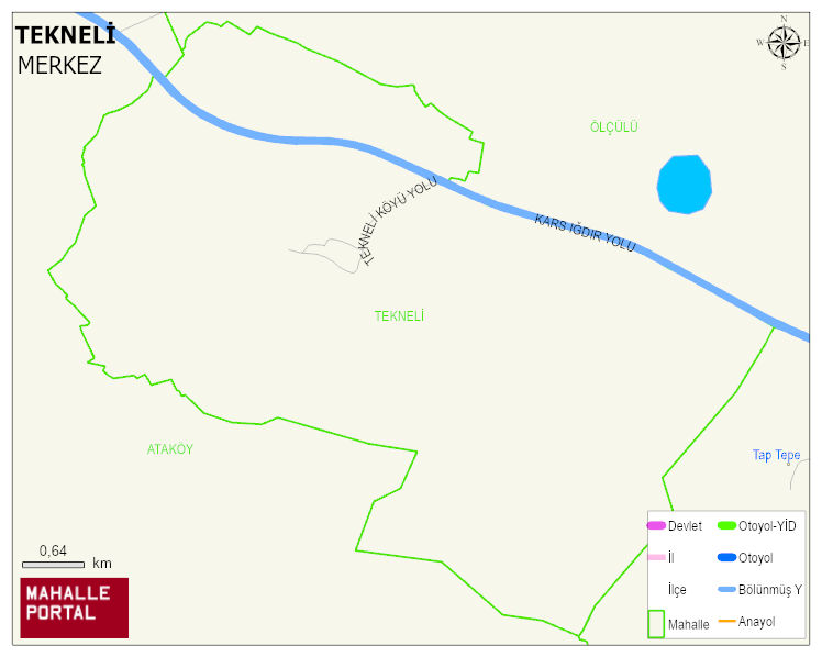 TEKNELİ Köyü Haritası | İnteraktif Köy ve Mahalle Sınırları
