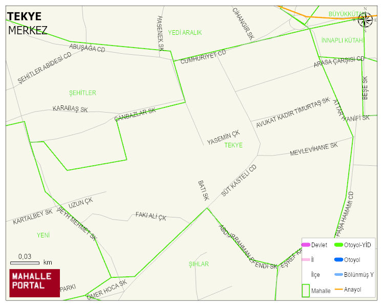 TEKYE Mahallesi Haritası | Detaylı Köy ve Mahalle Görünümü