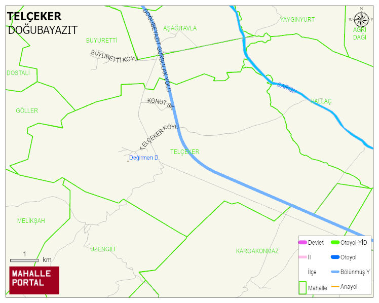 TELÇEKER Köyü Haritası | Coğrafi Yapı ve Detaylı Haritası