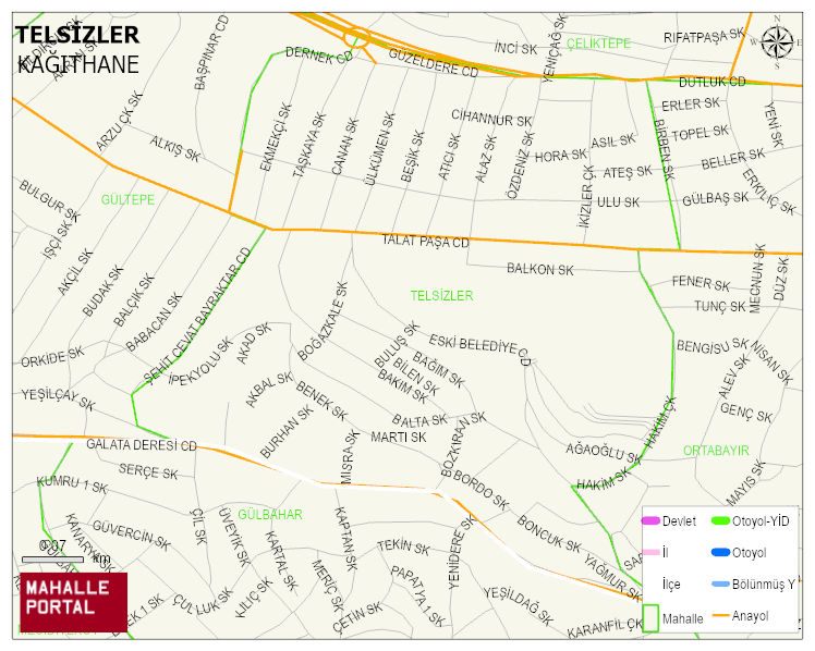 TELSİZLER Mahallesi Haritası | Mahalle Sokak Haritası