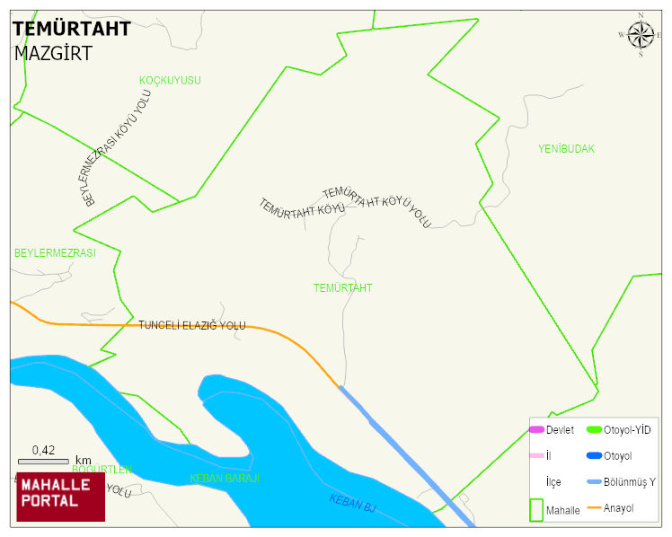 TEMÜRTAHT Köyü Haritası | Dağlar, Ovalar ve Akarsu Bilgileri