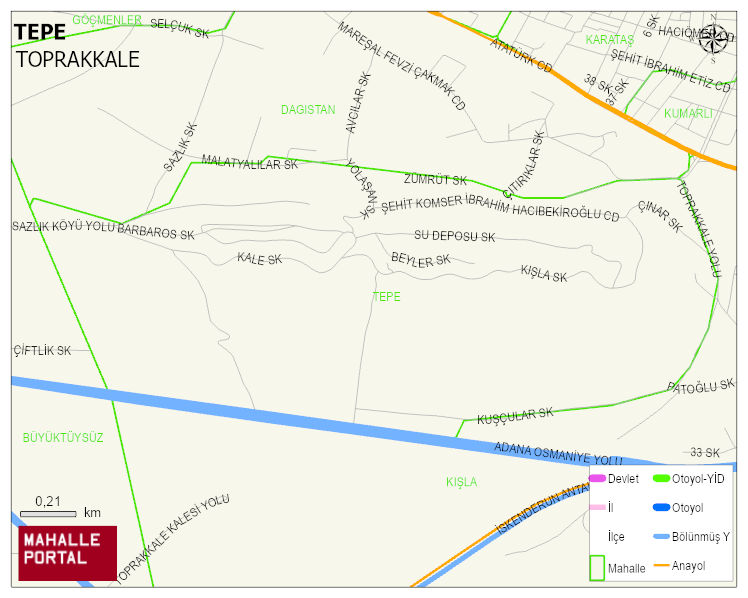TEPE Mahallesi Haritası | Mahalle ve Köy Sınırı