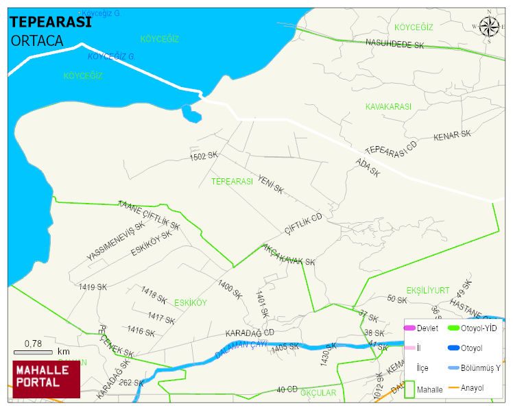TEPEARASI Mahallesi Haritası | Dağlar, Ovalar ve Akarsu Bilgileri