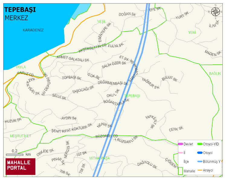 TEPEBAŞI Mahallesi Haritası | Güncel Mahalle ve Köy Haritası