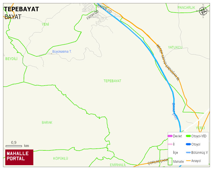 TEPEBAYAT Mahallesi Haritası | Coğrafi Yapı ve Detaylı Haritası