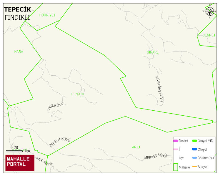 TEPECİK Köyü Haritası | İnteraktif Köy ve Mahalle Sınırları
