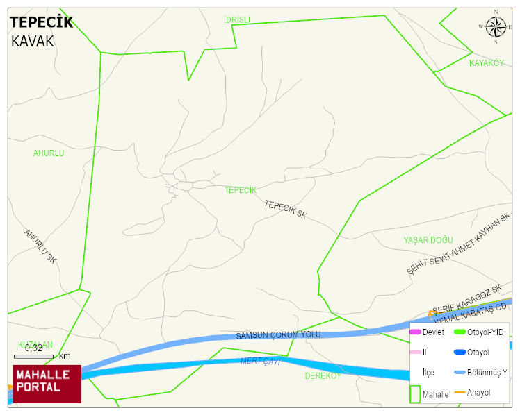 TEPECİK Mahallesi Haritası | Mahalle ve Köy Sınırı