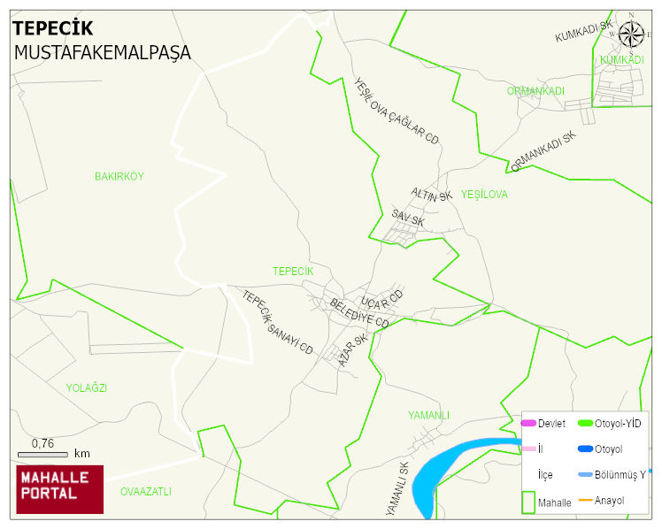 TEPECİK Mahallesi Haritası | Güncel Mahalle ve Köy Haritası