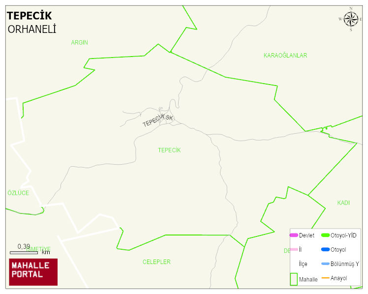 TEPECİK Mahallesi Haritası | Mahalle ve Köy Sınırı