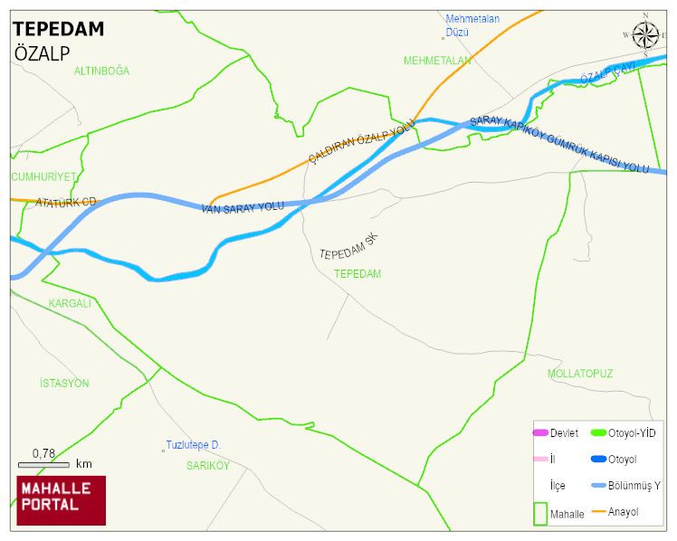 TEPEDAM Mahallesi Haritası | Güncel Mahalle ve Köy Haritası