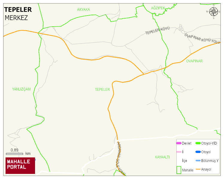 TEPELER Köyü Haritası | Detaylı Köy ve Mahalle Görünümü