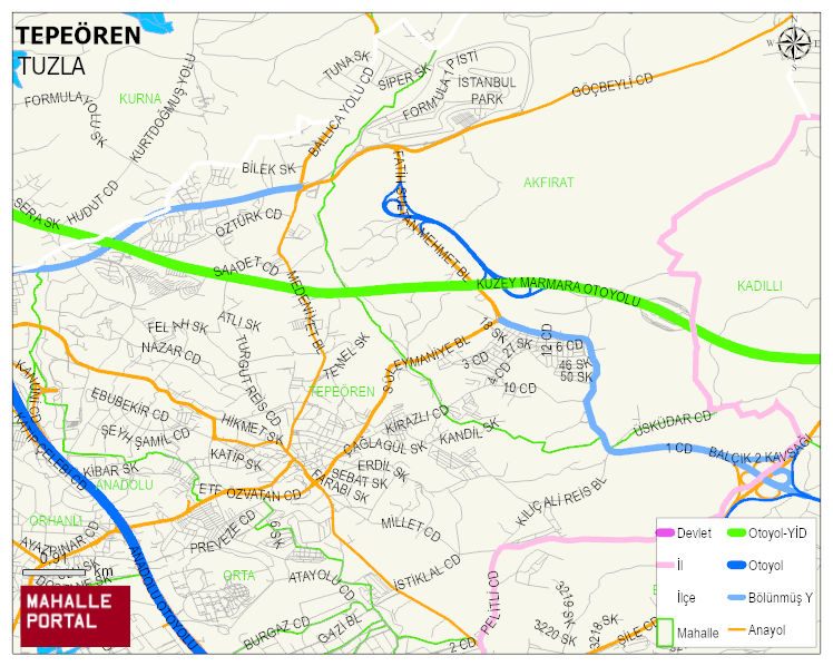 TEPEÖREN Mahallesi Haritası | İnteraktif Köy ve Mahalle Sınırları